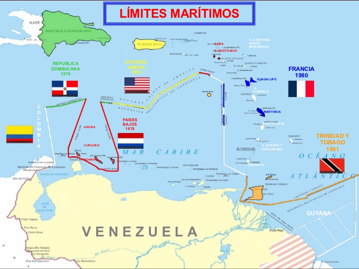 Venezuela NO limita por el Norte con el mar Caribe